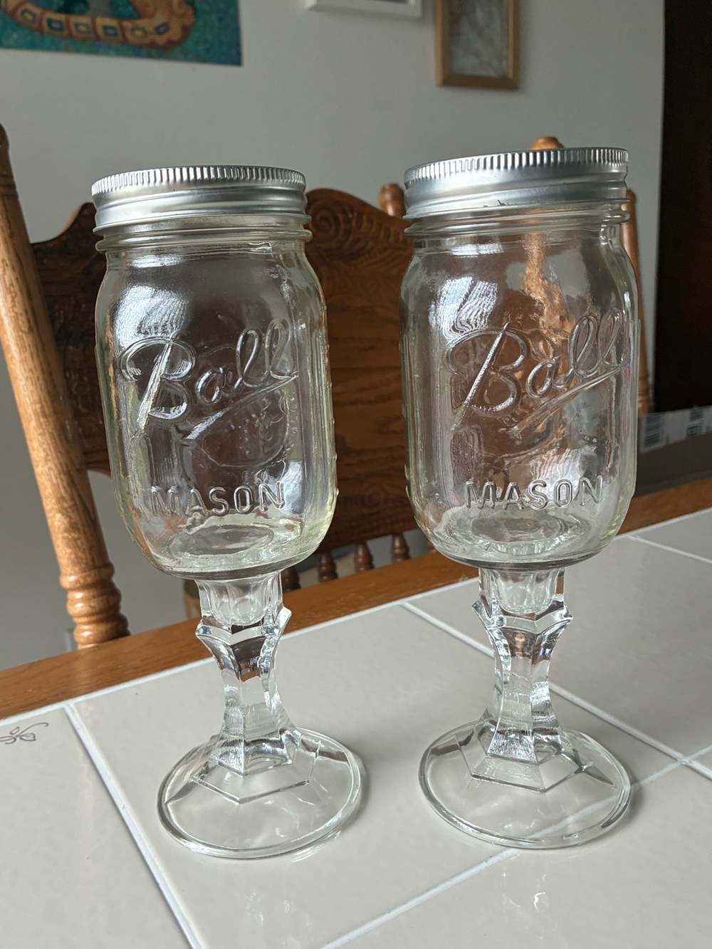 Ball Mason Clear Glass Mason Jar Wine Goblets - Set of 2